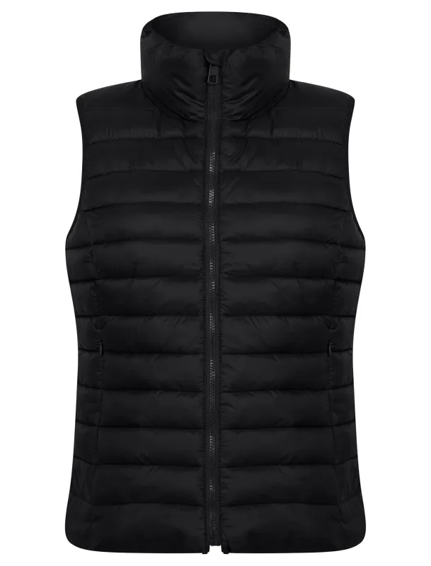 Laura Quilted Puffer Gilet Bodywarmer in Black - Amara Reya sold by Tokyo Laundry