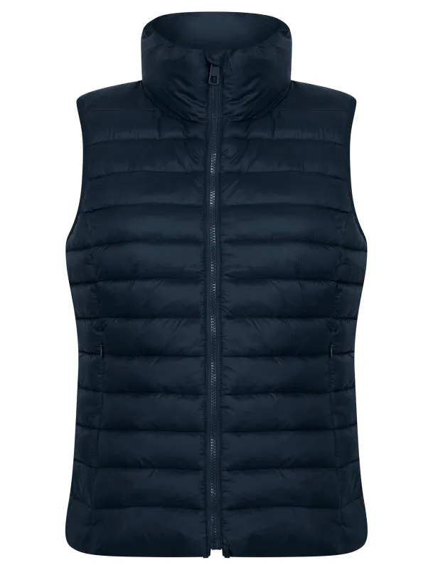 Laura Quilted Puffer Gilet Bodywarmer in Navy - Amara Reya sold by Tokyo Laundry