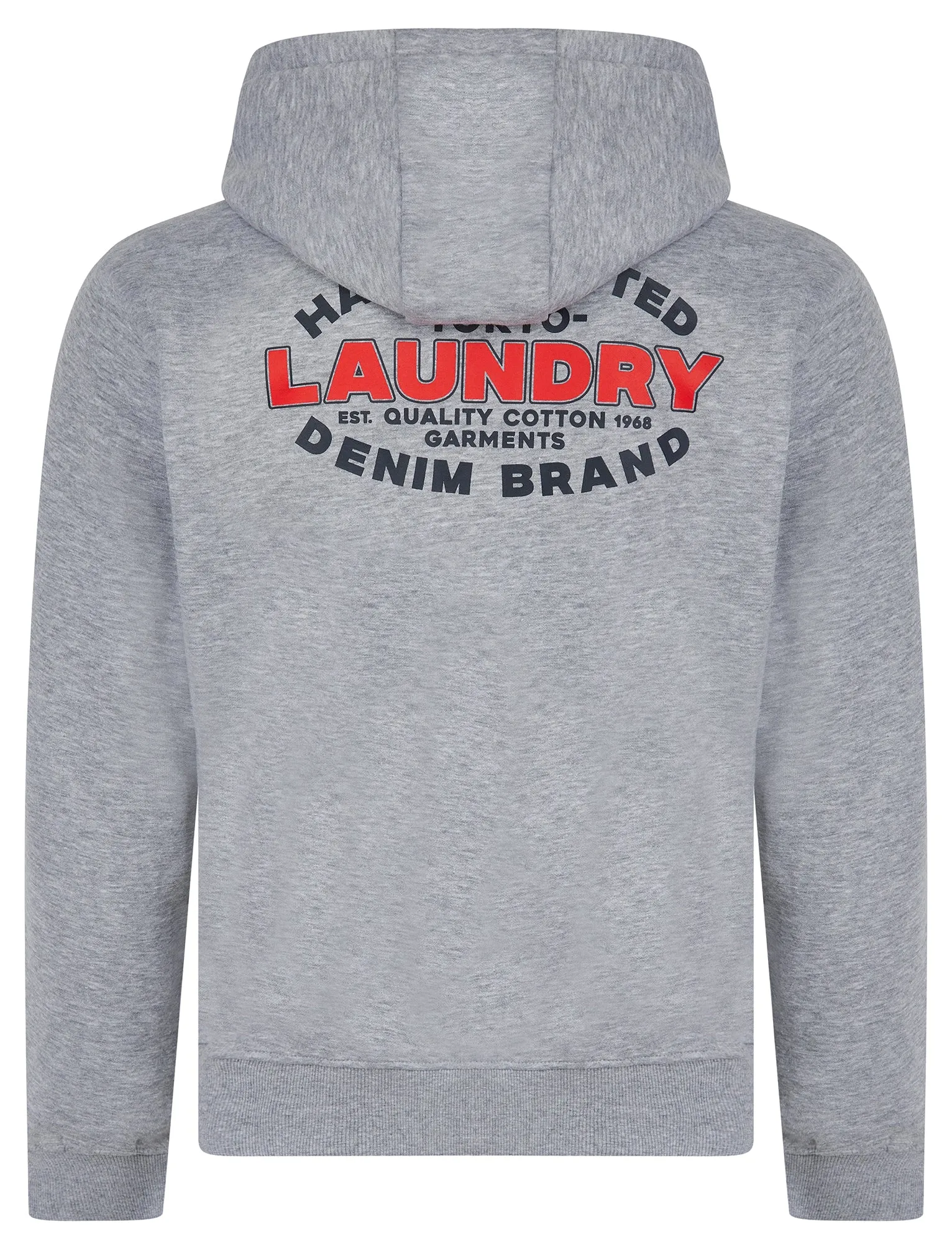 Stonefall Reverse Print Brushback Fleece Zip Through Hoodie in Light Grey Marl - Tokyo Laundry sold by Tokyo Laundry product image thumbnail 3