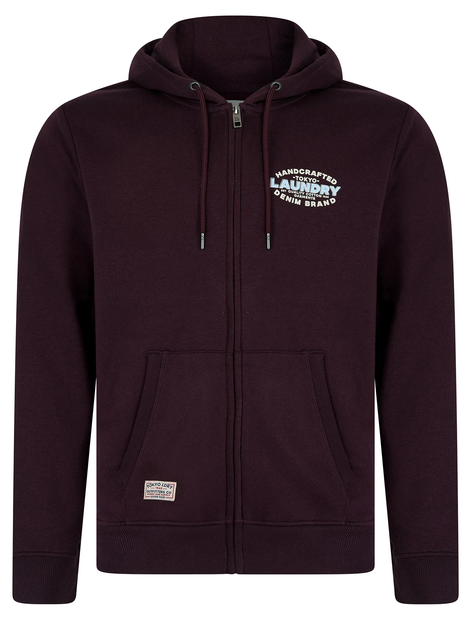 Stonefall Reverse Print Brushback Fleece Zip Through Hoodie in Winetasting - Tokyo Laundry sold by Tokyo Laundry product image thumbnail 2