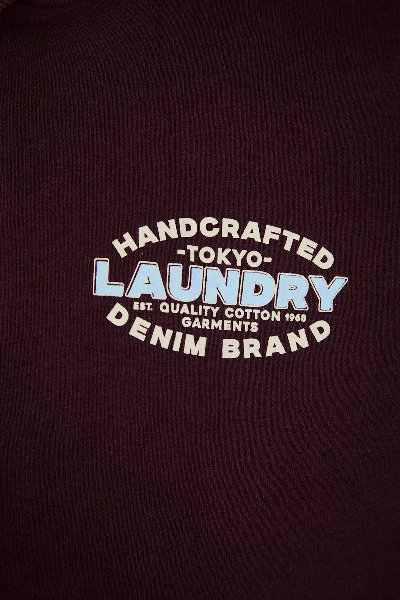 Stonefall Reverse Print Brushback Fleece Zip Through Hoodie in Winetasting - Tokyo Laundry sold by Tokyo Laundry product image thumbnail 4