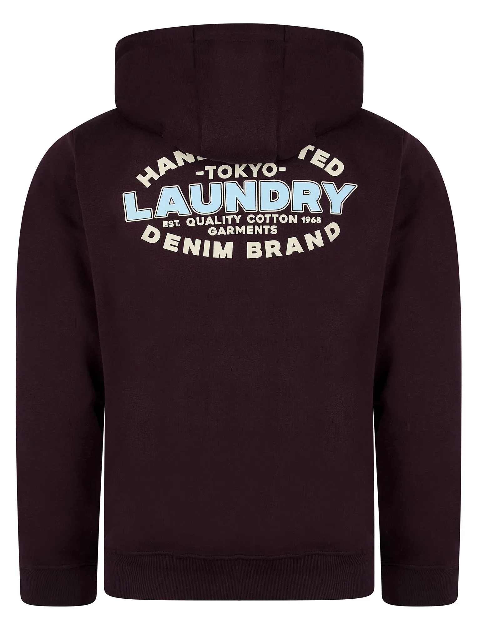 Stonefall Reverse Print Brushback Fleece Zip Through Hoodie in Winetasting - Tokyo Laundry sold by Tokyo Laundry product image thumbnail 3