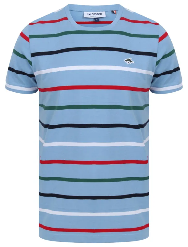 Orchardson Multi-colour Stripe Cotton Jersey T-Shirt In Allure Blue - Le Shark made by Tokyo Laundry