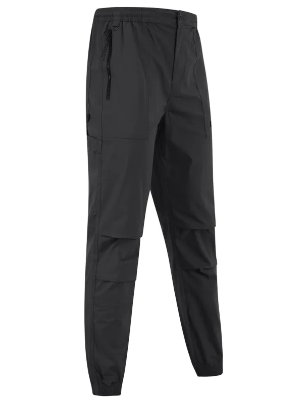 Kofi Stretch Cotton Blend Zip Pocket Cuffed Cargo Jogger Pants in Asphalt Grey - Tokyo Laundry sold by Tokyo Laundry