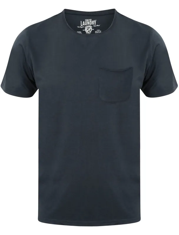 Zac Crew Neck Cotton T-Shirt with Pocket In Dress Blue - Tokyo Laundry sold by Tokyo Laundry