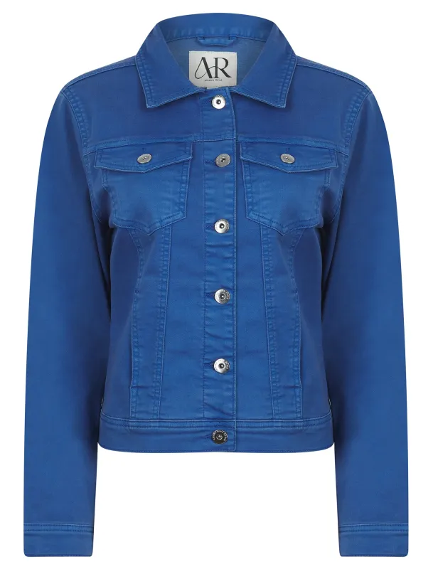 Feather Women's Stretch Cotton Denim Jacket in Clematis Blue - Amara Reya made by Tokyo Laundry