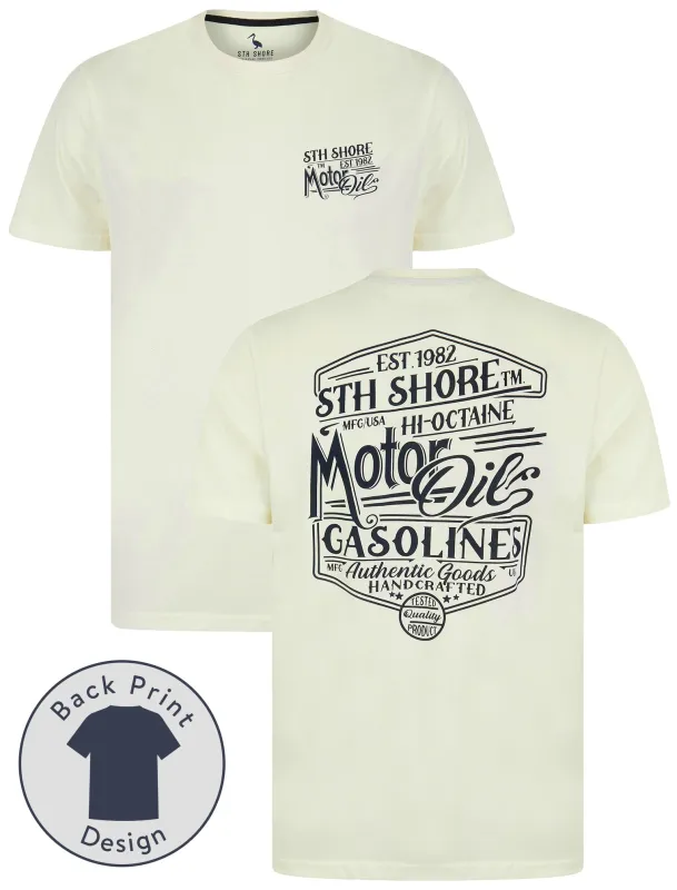 Ablett Back Print Vintage Retro Graphic Motif Cotton Jersey T-Shirt in Sugar Swizzle - South Shore sold by Tokyo Laundry