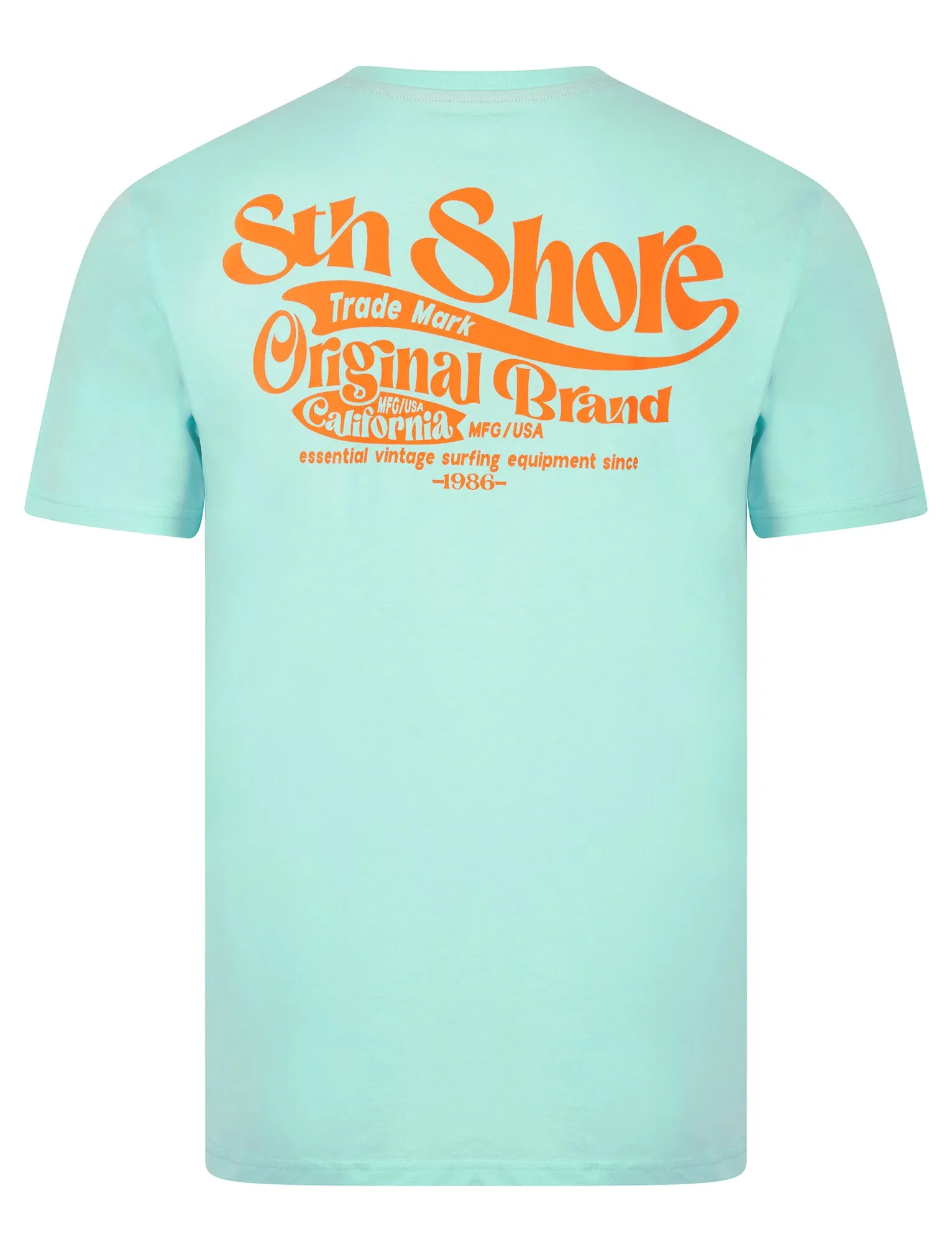 Benteke Back Print Vintage Retro Graphic Motif Cotton Jersey T-Shirt in Limpet Shell Blue - South Shore sold by Tokyo Laundry product image thumbnail 3