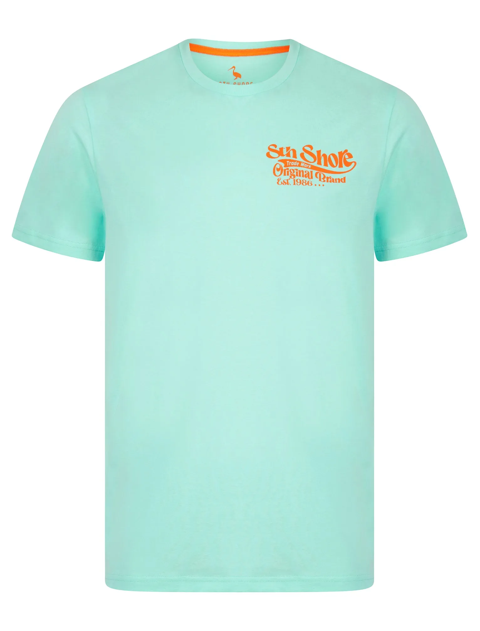 Benteke Back Print Vintage Retro Graphic Motif Cotton Jersey T-Shirt in Limpet Shell Blue - South Shore sold by Tokyo Laundry product image thumbnail 2