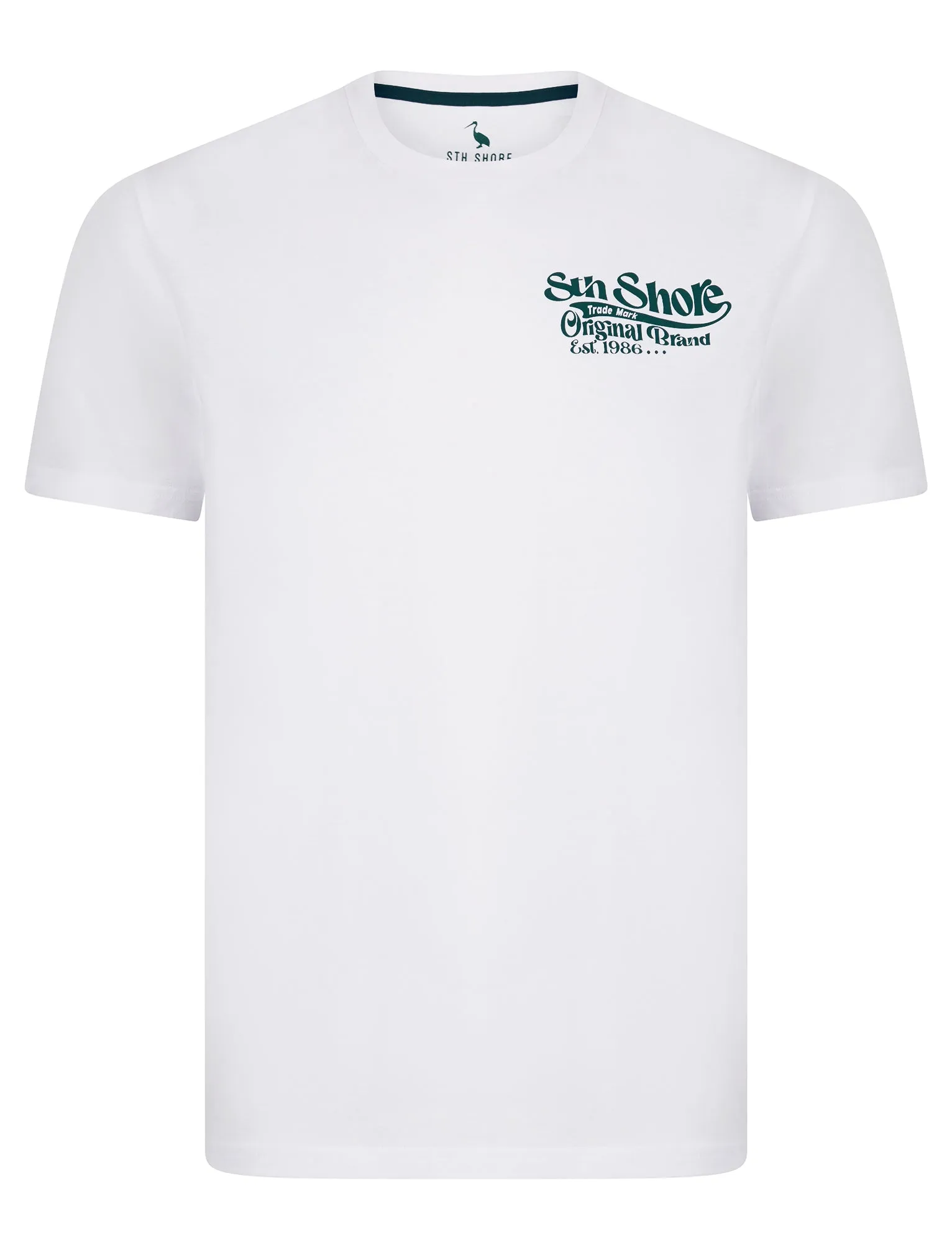 Benteke Back Print Vintage Retro Graphic Motif Cotton Jersey T-Shirt in Bright White - South Shore sold by Tokyo Laundry product image thumbnail 2