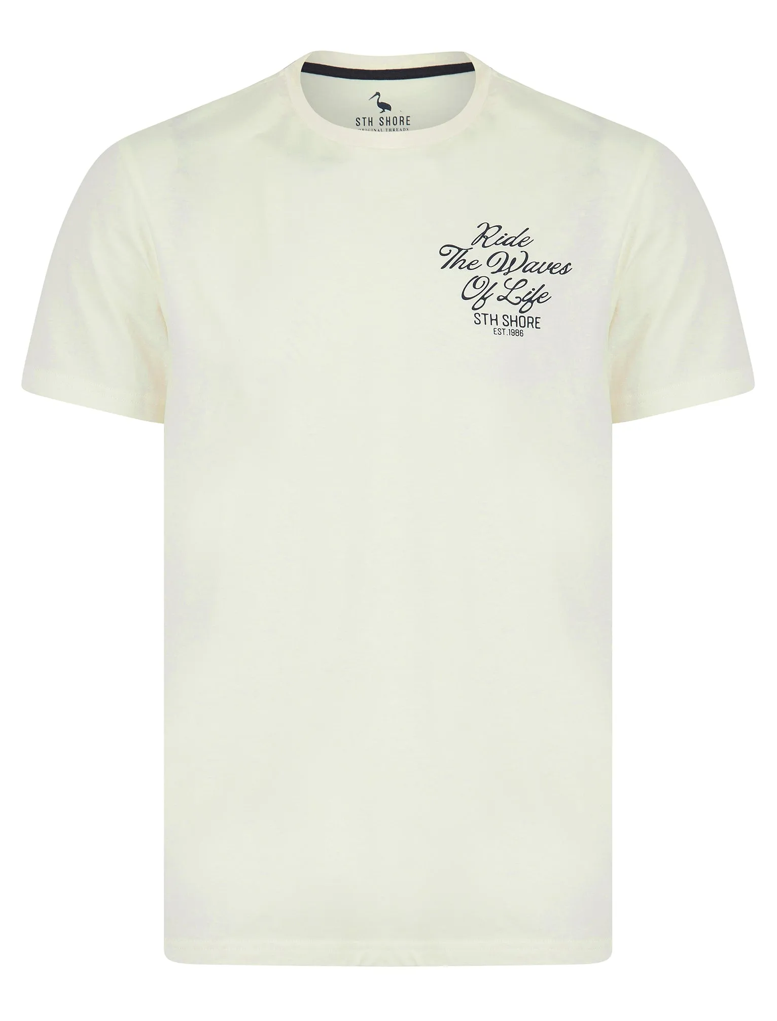 Aquilani Back Print Vintage Retro Graphic Motif Cotton Jersey T-Shirt in Sugar Swizzle - South Shore sold by Tokyo Laundry product image thumbnail 2