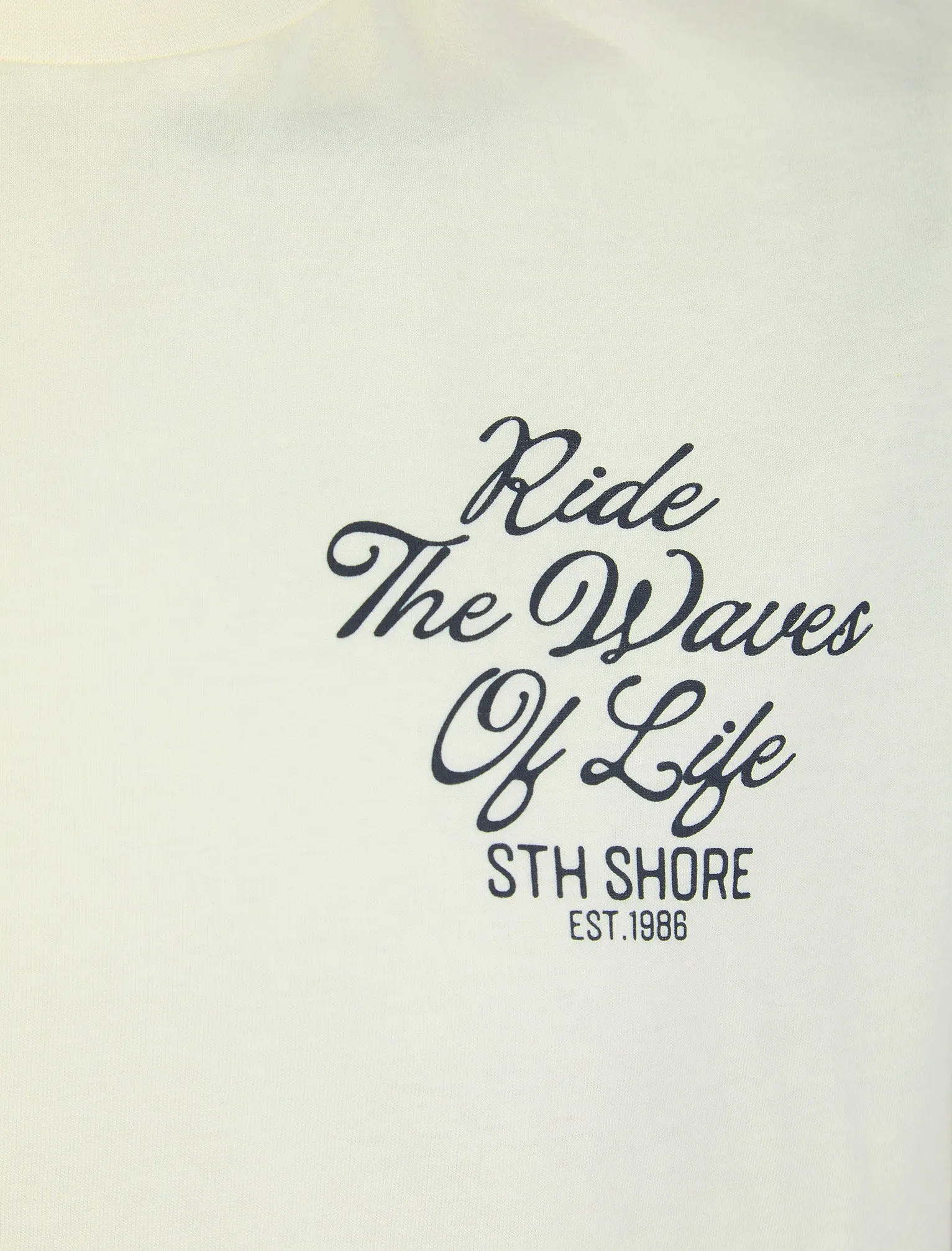 Aquilani Back Print Vintage Retro Graphic Motif Cotton Jersey T-Shirt in Sugar Swizzle - South Shore sold by Tokyo Laundry product image thumbnail 4