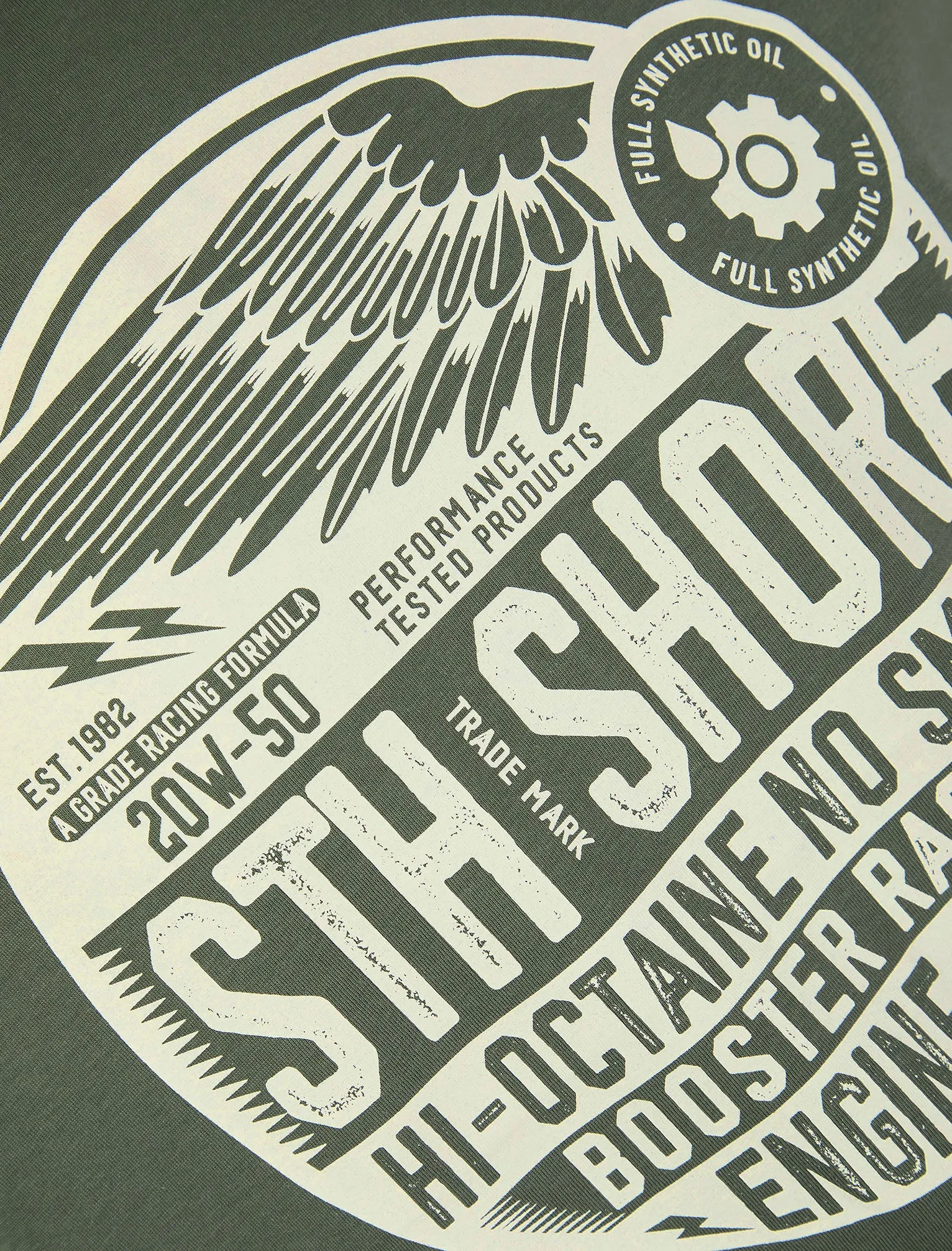 Babbel Vintage Retro Graphic Print Motif Cotton Jersey T-Shirt in Thyme - South Shore sold by Tokyo Laundry product image thumbnail 3