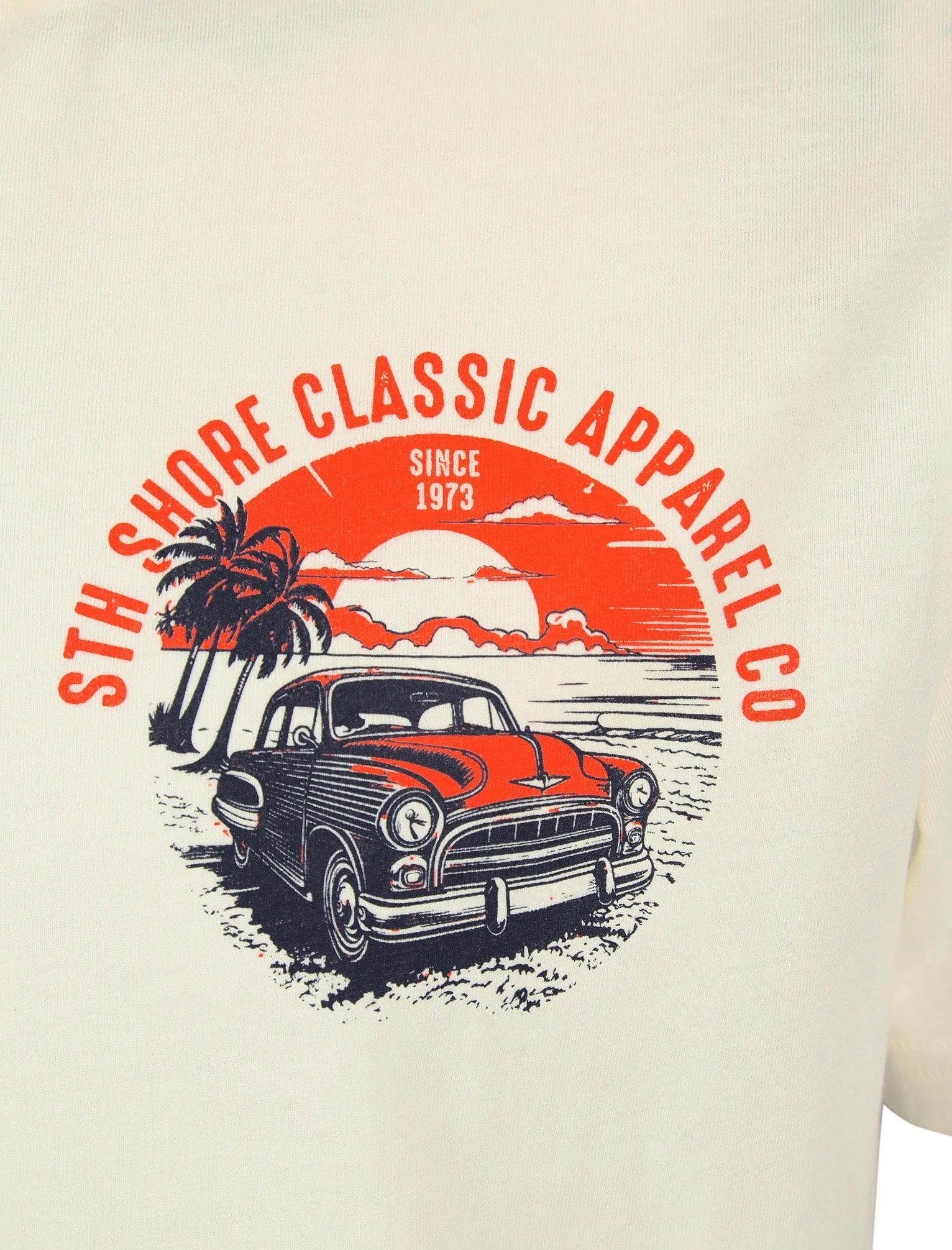 Agger Back Print Vintage Retro Graphic Motif Cotton Jersey T-Shirt in Snow White - South Shore sold by Tokyo Laundry product image thumbnail 4