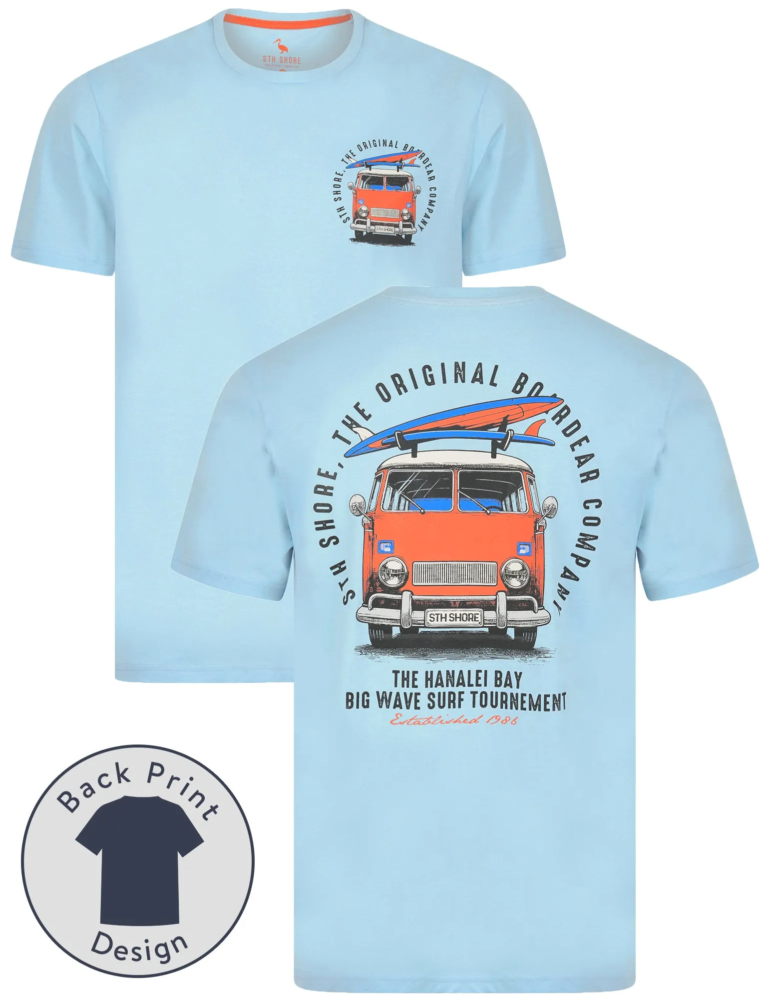 Borini Back Print Vintage Retro Graphic Motif Cotton Jersey T-Shirt in Summer Song - South Shore sold by Tokyo Laundry