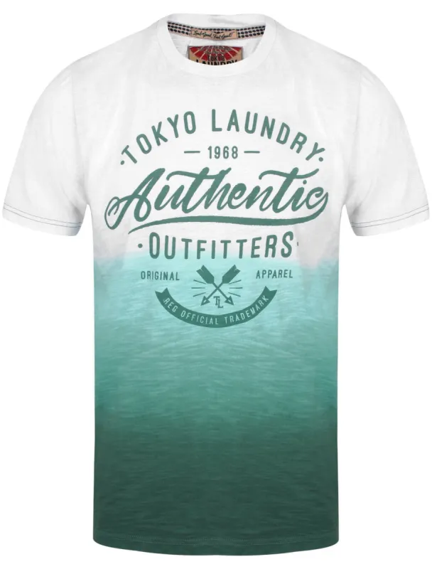 Authentic Motif Dip Dye Cotton Slub T-Shirt In Mediterranea - Tokyo Laundry sold by Tokyo Laundry