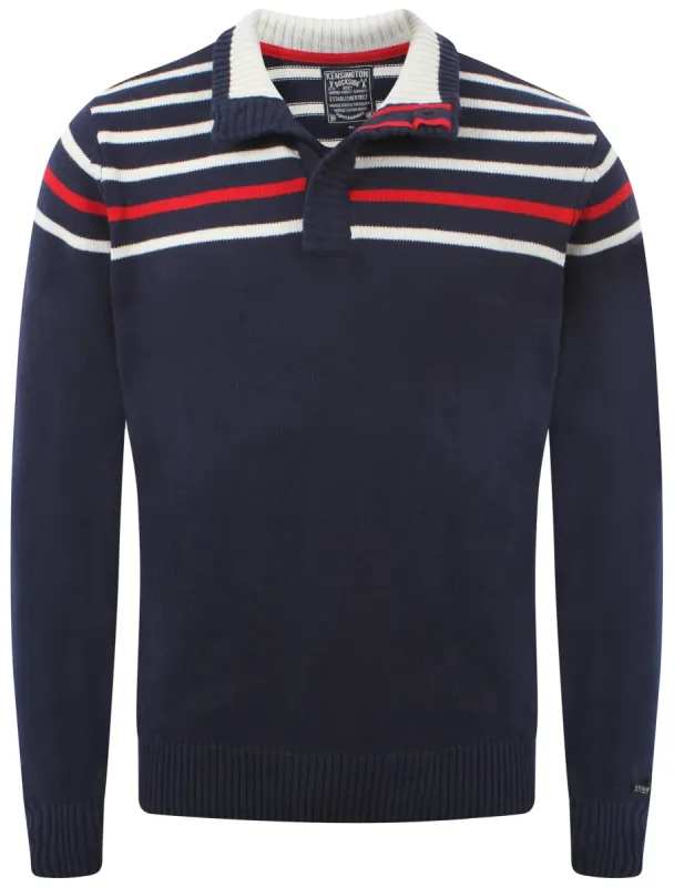 Boysie Funnel Neck Cotton Knitted Top in Midnight Blue - Kensington Dockside sold by Tokyo Laundry
