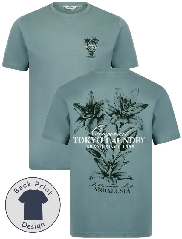 Talmai Vintage Retro Reverse Graphic Print Cotton Jersey T-Shirt in Cool Grey - Tokyo Laundry sold by Tokyo Laundry