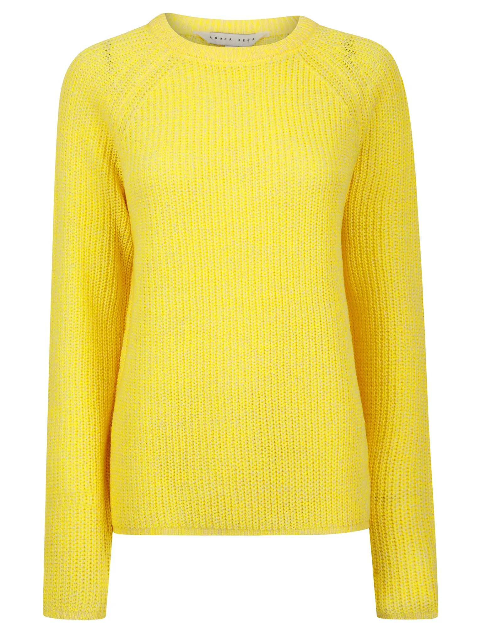 Lilycove Rib Knit Raglan Sleeve Crew Neck Fisherman Style Knitted Jumper in Yellow - Amara Raya sold by Tokyo Laundry
