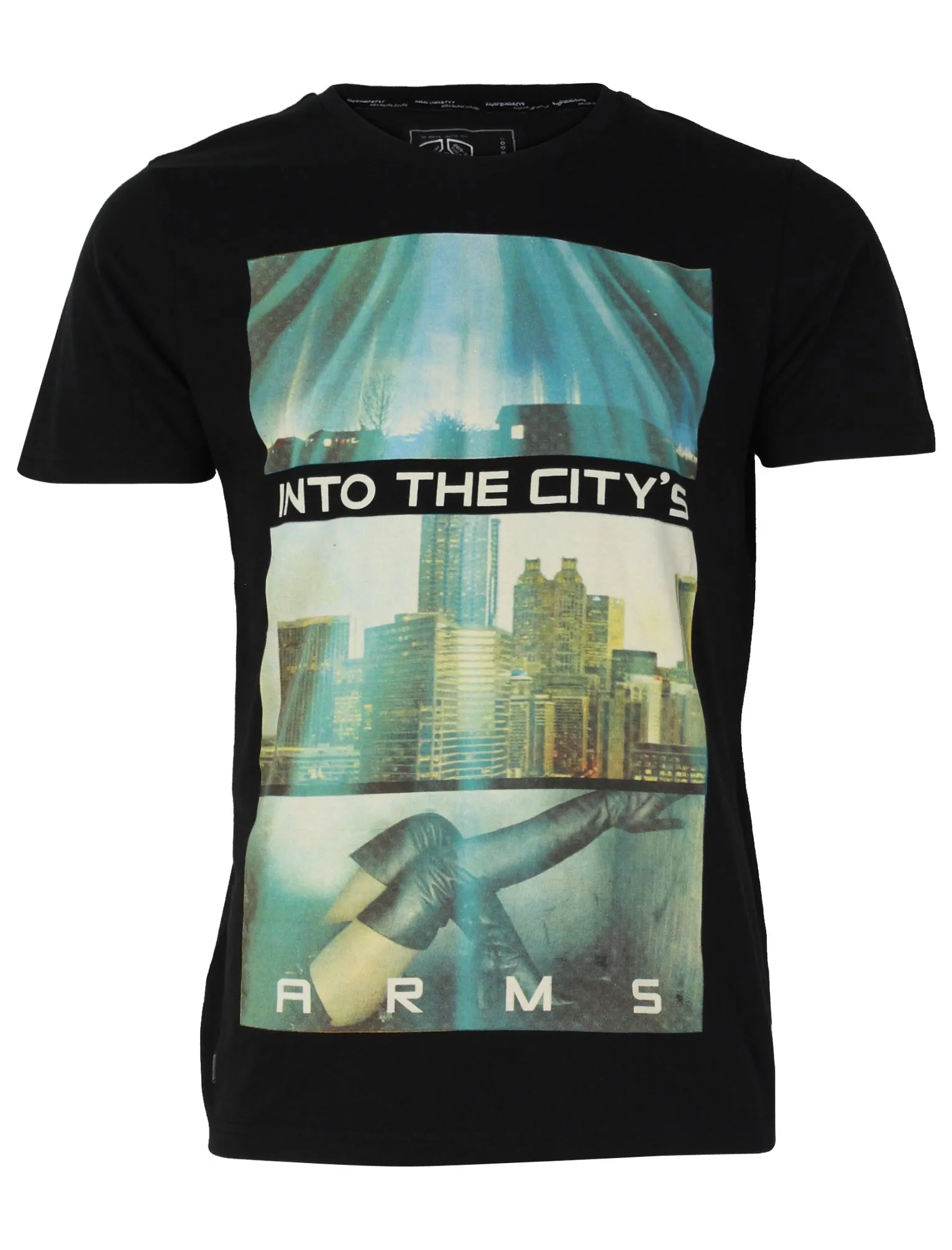 Dissident Into the city crew neck t-shirt in Black sold by Tokyo Laundry