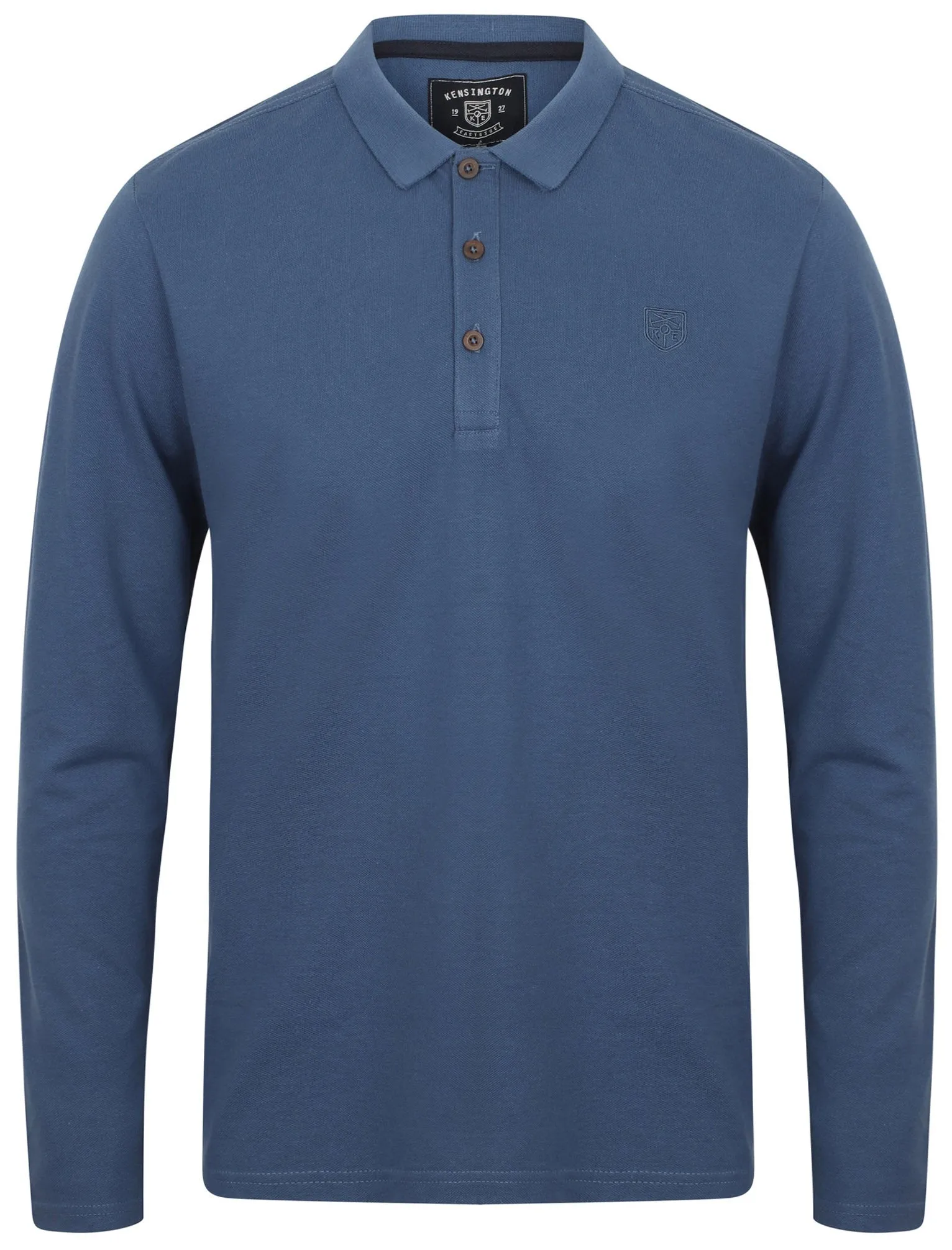 Edmonds Long Sleeve Polo Top In Bijou Blue - Kensington Eastside sold by Tokyo Laundry