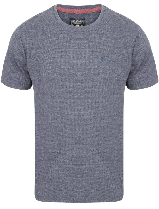 Lough Waffle Textured Burn Out T-Shirt In True Navy - Tokyo Laundry made by Tokyo Laundry