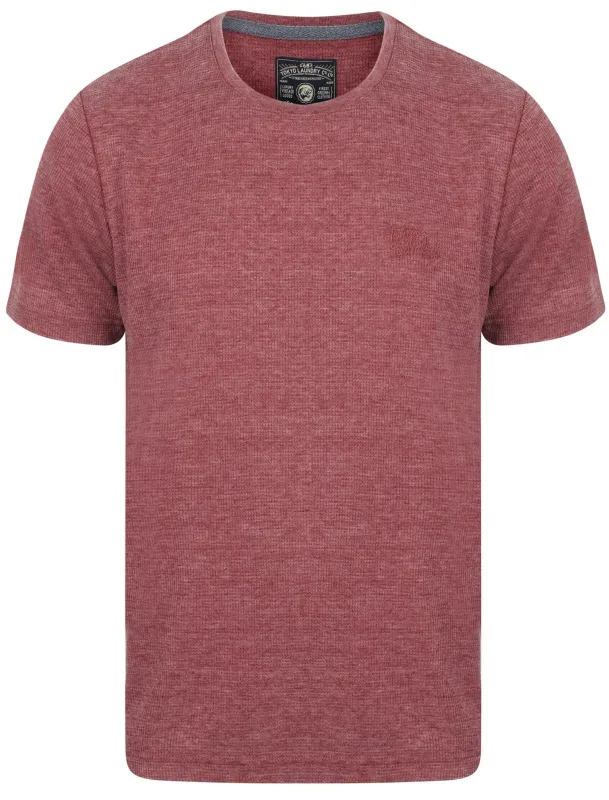 Lough Waffle Textured Burn Out T-Shirt In Oxblood - Tokyo Laundry made by Tokyo Laundry