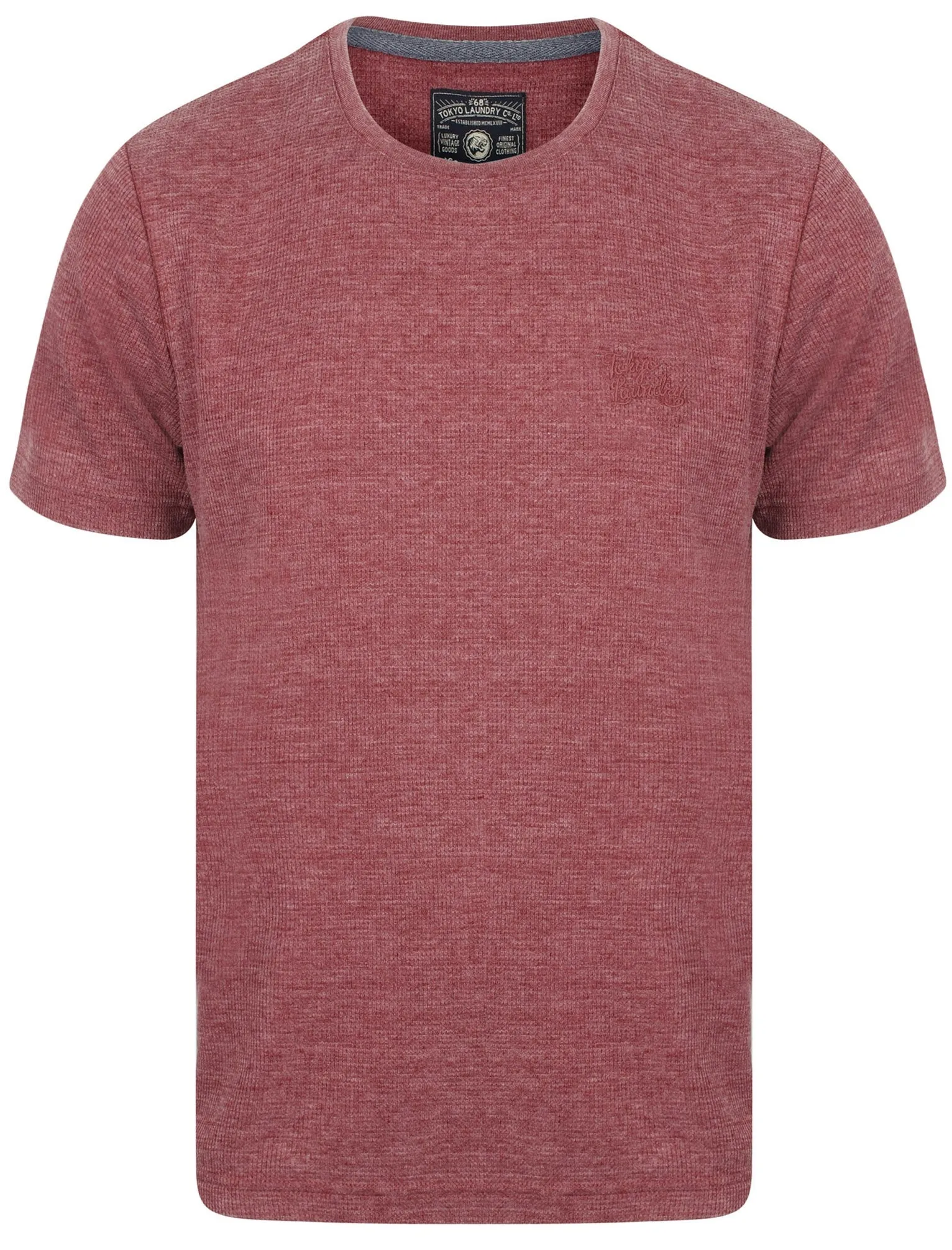 Lough Waffle Textured Burn Out T-Shirt In Oxblood - Tokyo Laundry sold by Tokyo Laundry