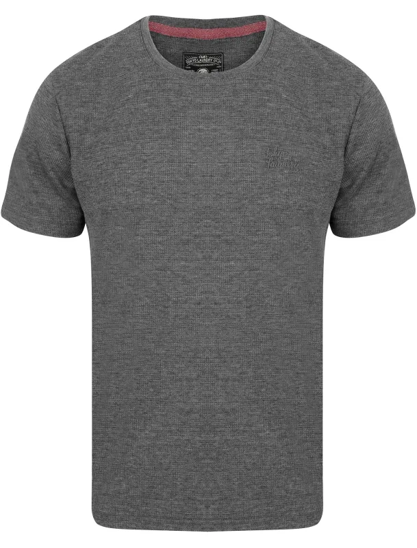 Lough Waffle Textured Burn Out T-Shirt In Asphalt Grey - Tokyo Laundry made by Tokyo Laundry