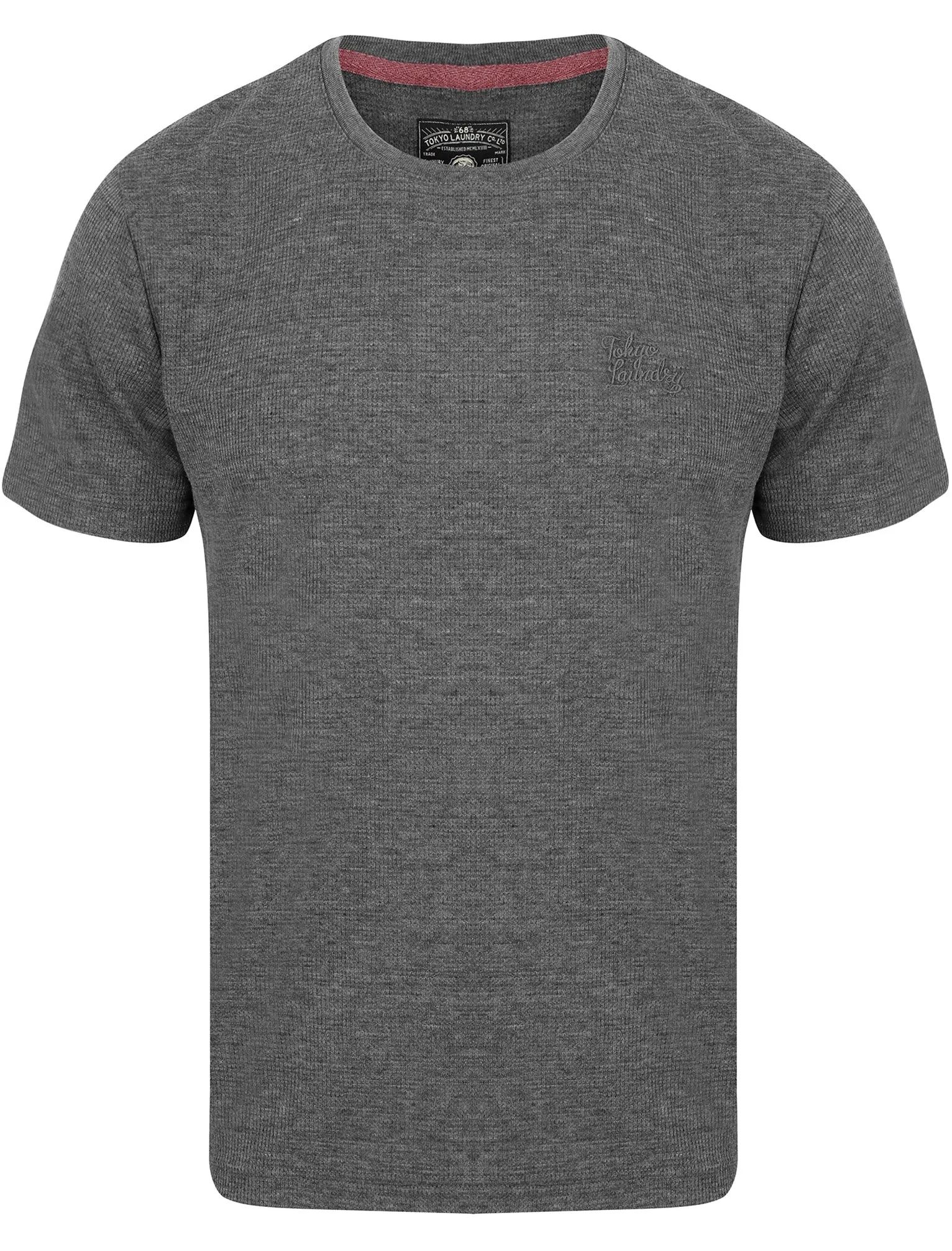 Lough Waffle Textured Burn Out T-Shirt In Asphalt Grey - Tokyo Laundry sold by Tokyo Laundry