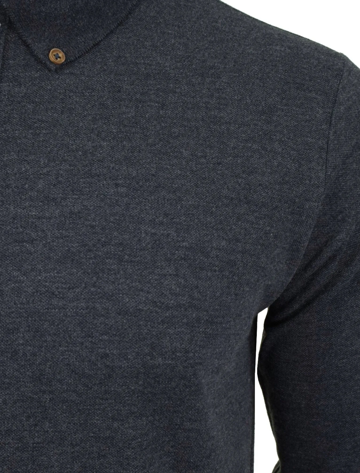 Howell Long Sleeve Polo Shirt in Navy Marl sold by Tokyo Laundry product image thumbnail 3