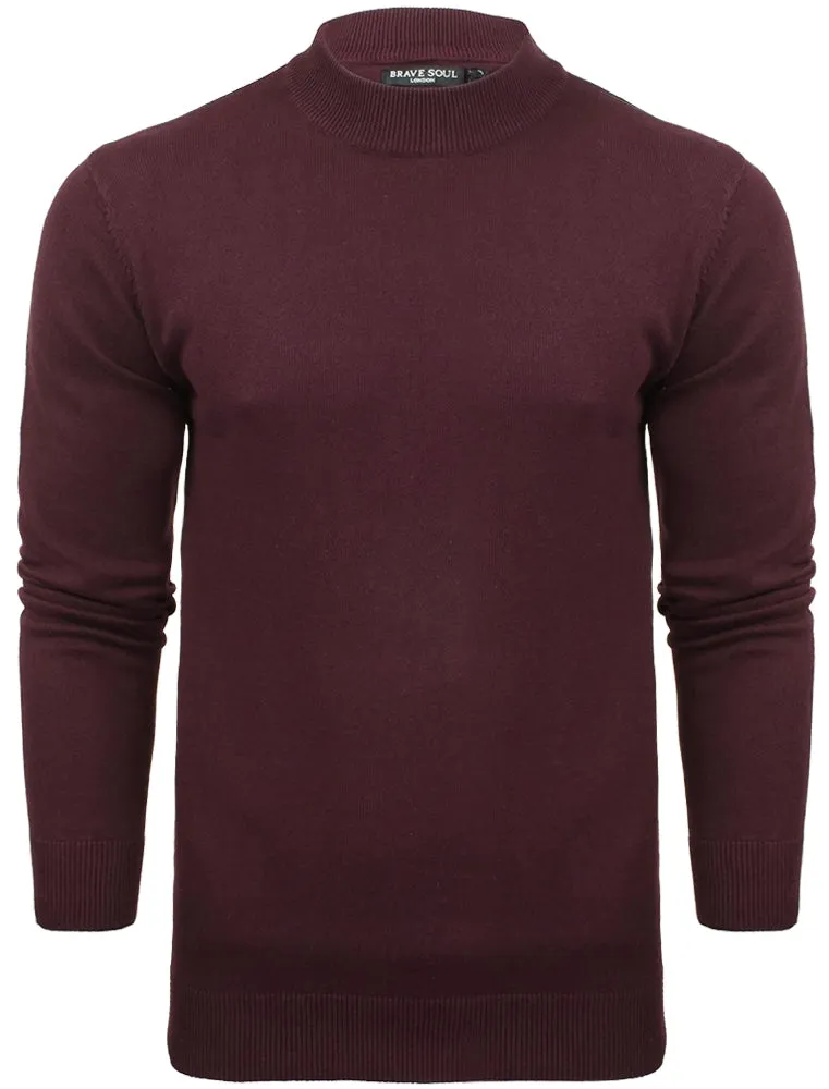 TurtleD High Neck Cotton Knitted Jumper in Elderberry sold by Tokyo Laundry