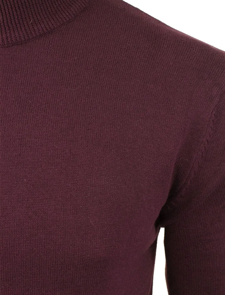 TurtleD High Neck Cotton Knitted Jumper in Elderberry sold by Tokyo Laundry product image thumbnail 3