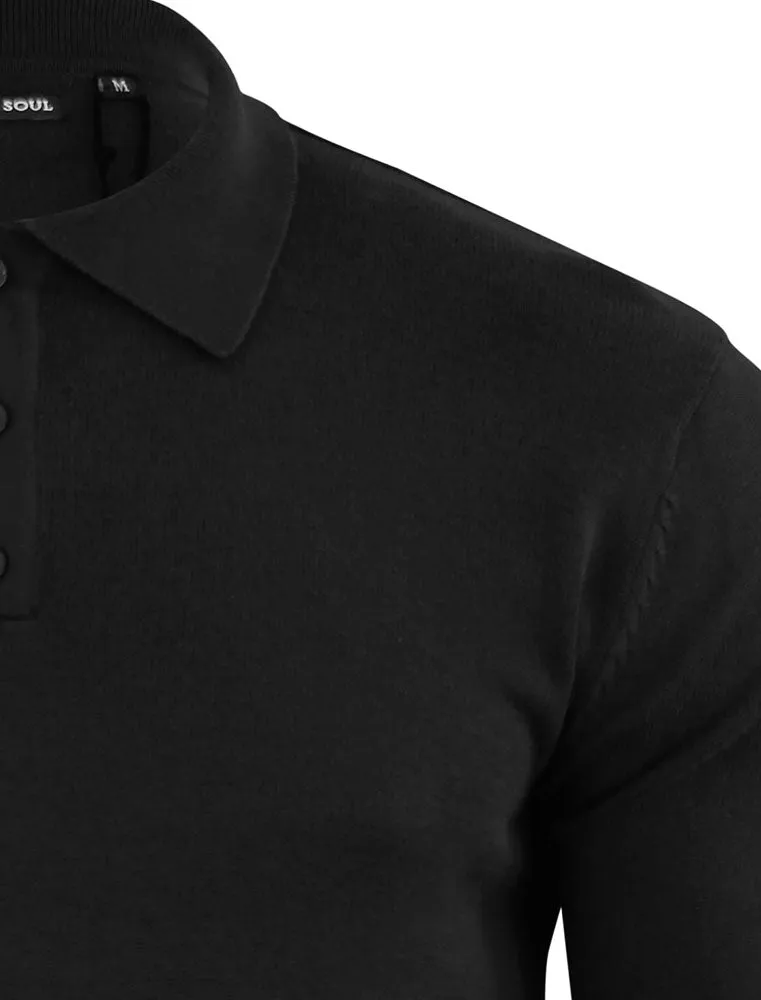 Placket B Long Sleeve Knitted Polo Shirt in Black sold by Tokyo Laundry product image thumbnail 3