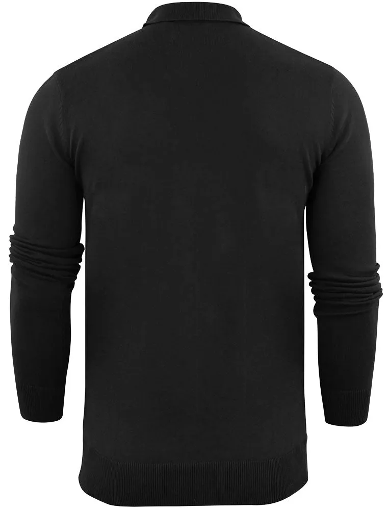 Placket B Long Sleeve Knitted Polo Shirt in Black sold by Tokyo Laundry product image thumbnail 2