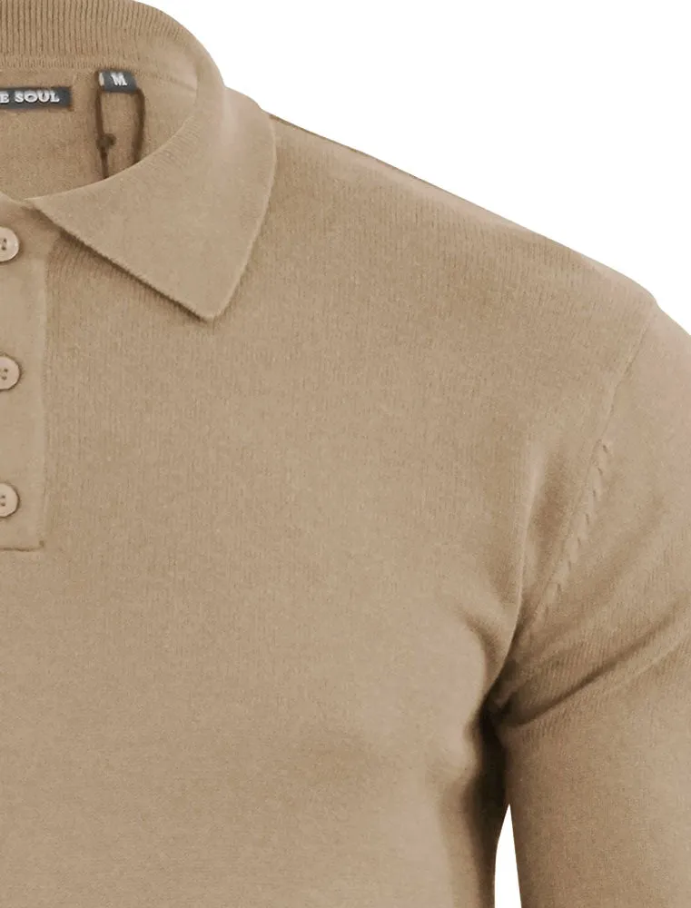 Placket C Long Sleeve Knitted Polo Shirt in Stone sold by Tokyo Laundry product image thumbnail 3