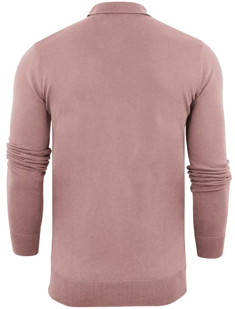 Placket C Long Sleeve Knitted Polo Shirt in Pink sold by Tokyo Laundry product image thumbnail 2