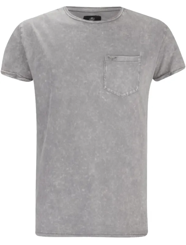 Eureka Burn Out Short Sleeve T-Shirt in Grey made by Threadbare