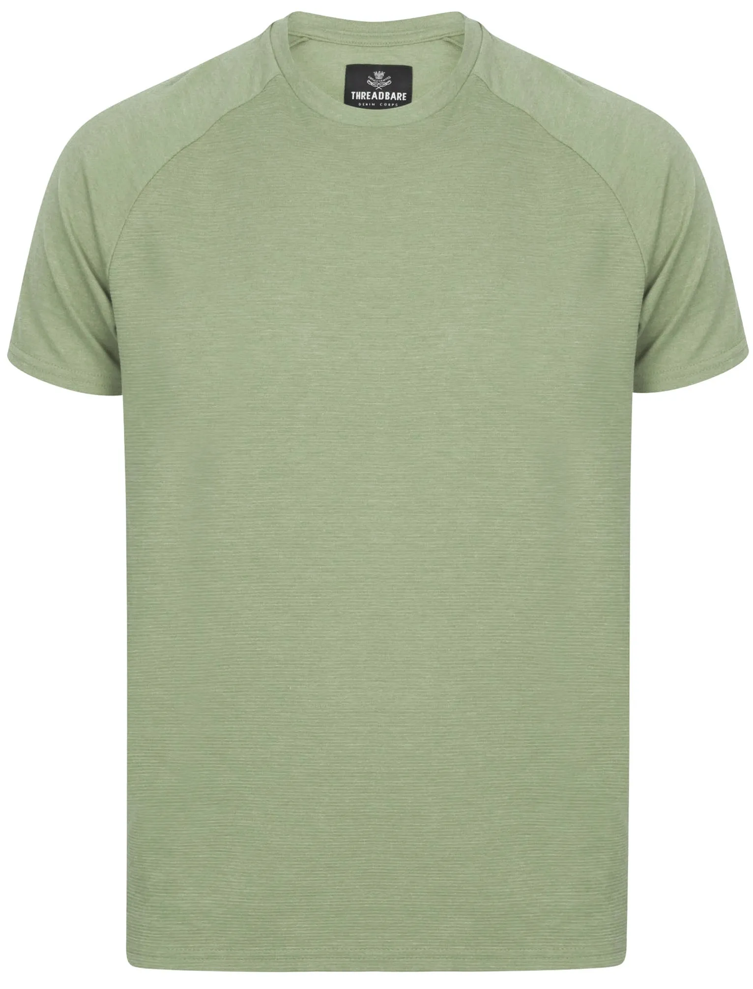 Huron Ribbed Crew Neck T-Shirt in Sage Green sold by Tokyo Laundry