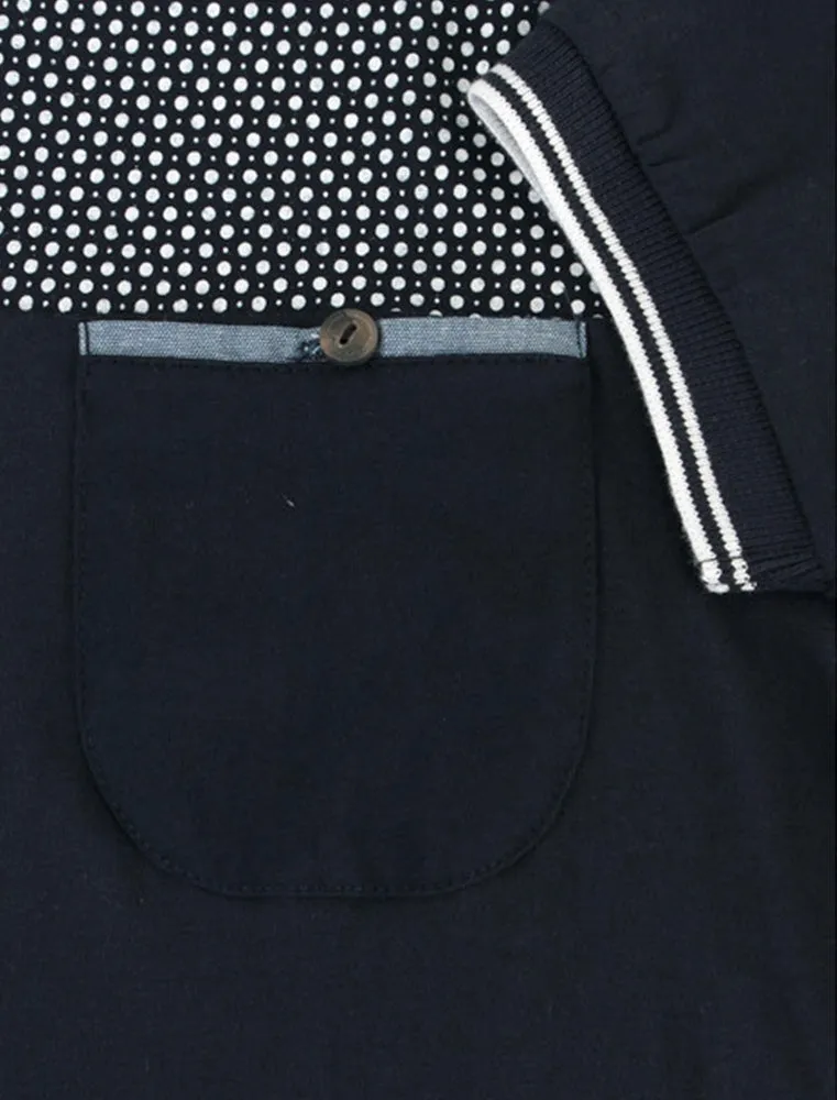 Evian Spot Print Polo Shirt in Navy sold by Tokyo Laundry product image thumbnail 4