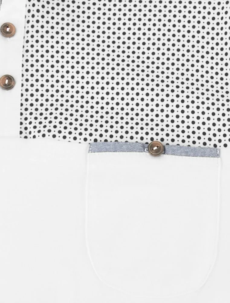 Evian Spot Print Polo Shirt in White sold by Tokyo Laundry product image thumbnail 4