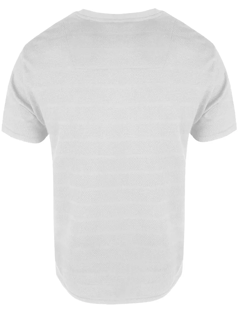 Stockton Crew Neck Cotton T-Shirt with Striped Texture in White sold by Tokyo Laundry product image thumbnail 2