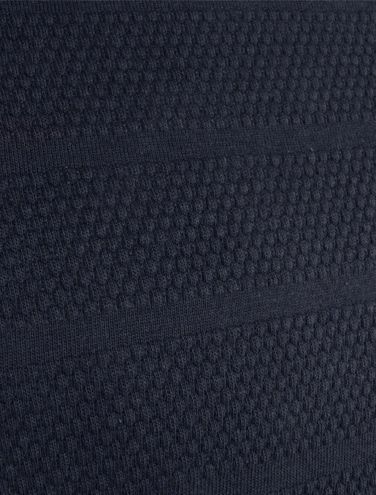 Stockton Crew Neck Cotton T-Shirt with Striped Texture in Navy sold by Tokyo Laundry product image thumbnail 3