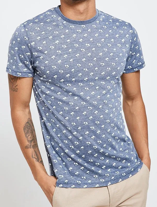 Etna Palm Tree Print Crew Neck T-Shirt in Navy sold by Tokyo Laundry product image thumbnail 4