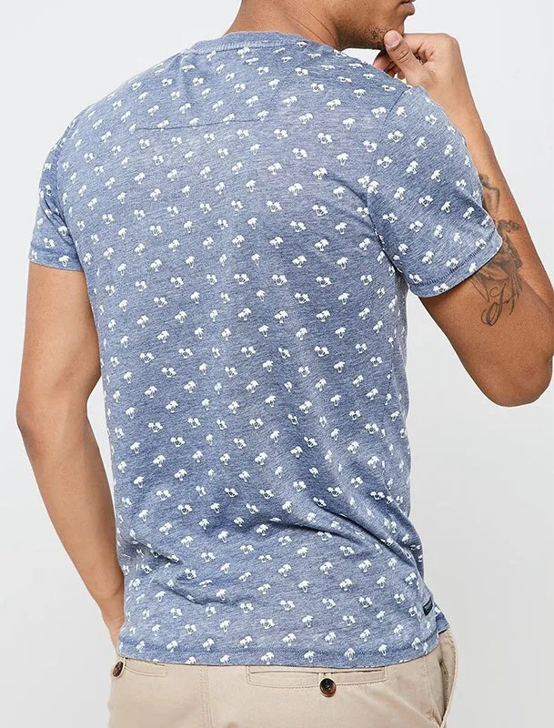 Etna Palm Tree Print Crew Neck T-Shirt in Navy sold by Tokyo Laundry product image thumbnail 5