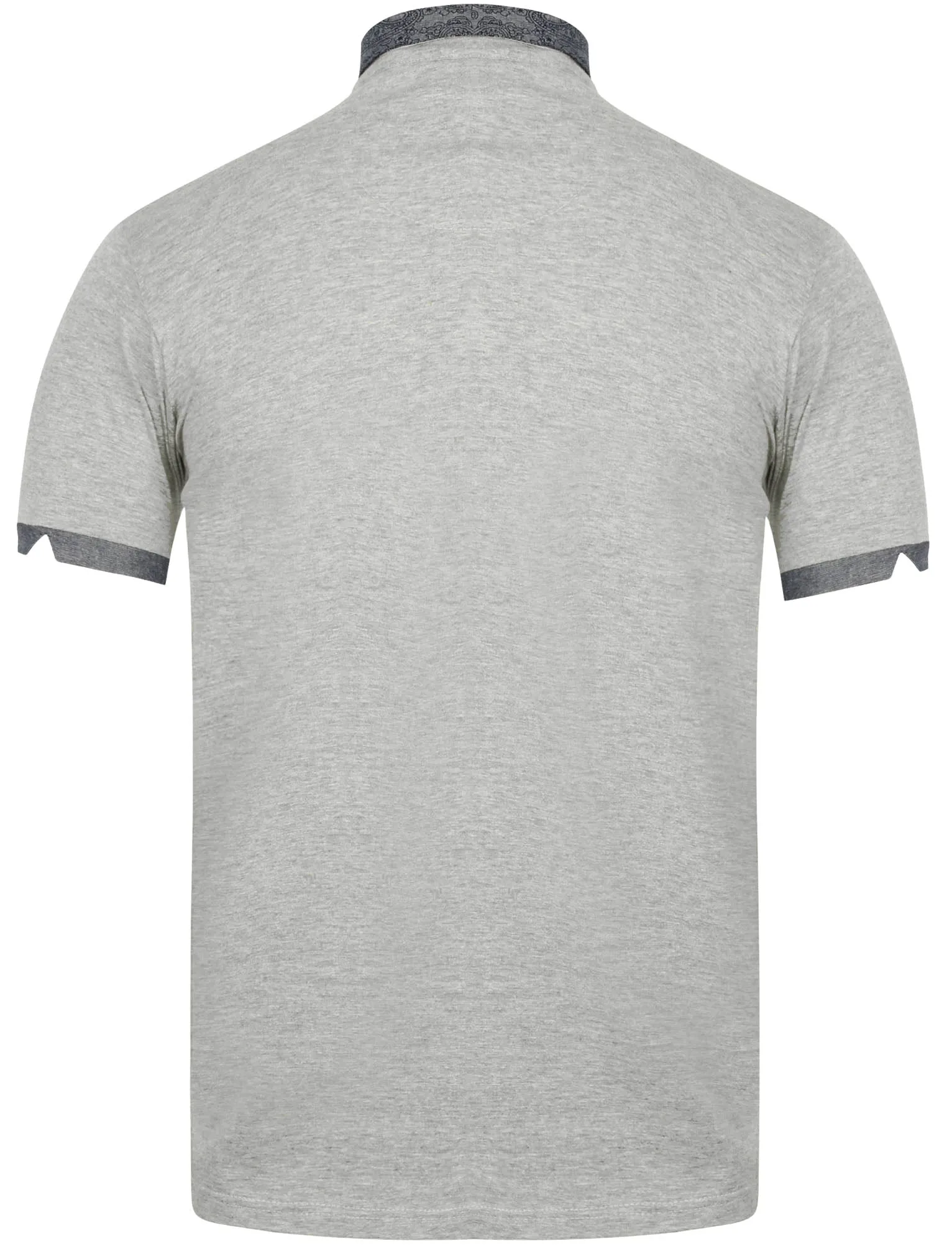 Gill Polo Shirt with Paisley Trim in Light Grey Marl sold by Tokyo Laundry product image thumbnail 2