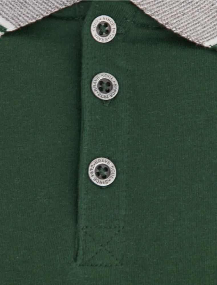 Lorenzo Colour Block Cotton Polo Shirt in Green sold by Tokyo Laundry product image thumbnail 3