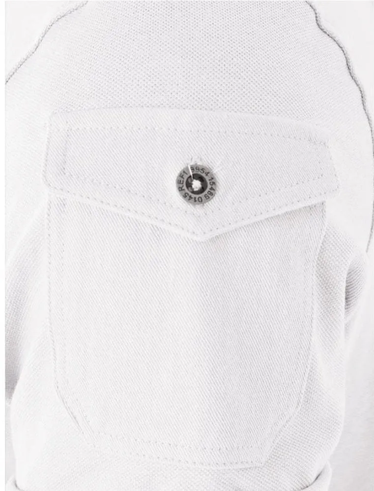 Joe Cotton Pique Polo Shirt with Military Sleeve Pocket in White sold by Tokyo Laundry product image thumbnail 3