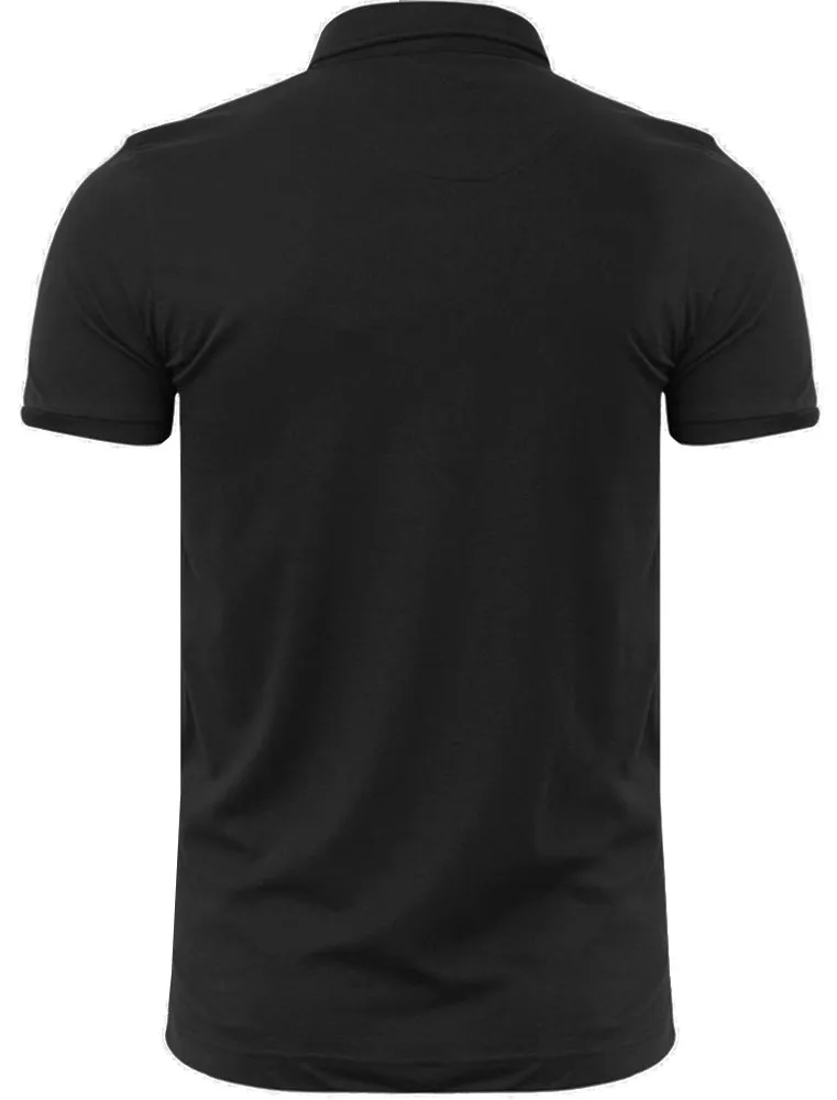 Frazer Cotton Jersey Polo Shirt with Chest Pockets in Black sold by Tokyo Laundry product image thumbnail 2