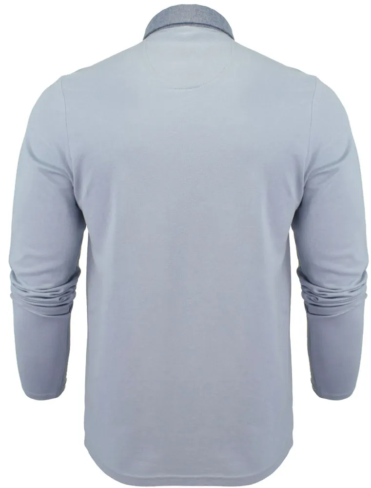 HeraH Chambray Collar Long Sleeve Polo Shirt in Light Blue sold by Tokyo Laundry product image thumbnail 2